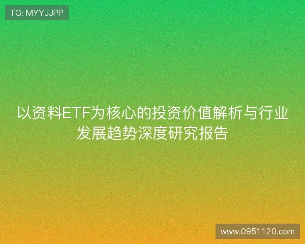 以资料ETF为核心的投资价值解析与行业发展趋势深度研究报告 以资料ETF为核心的投资价值解析与行业发展趋势深度研究报告